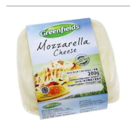 

Greenfields Keju Mozarella Mozzarella Cheese Greenfields 200 gr Enak