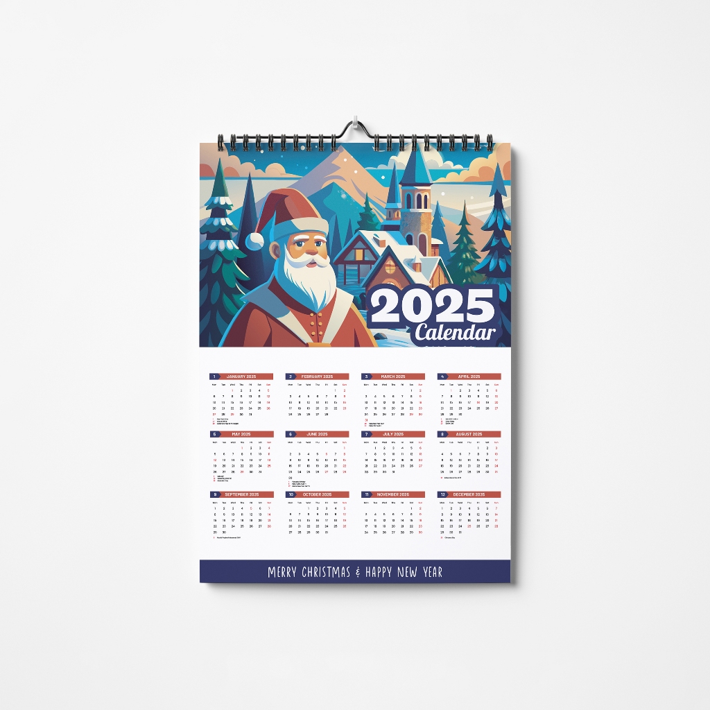 

Kalender 2025 Model Gantung #Edisi Christmas (Ukuran A4 29,7x21 cm) | Custoom.in