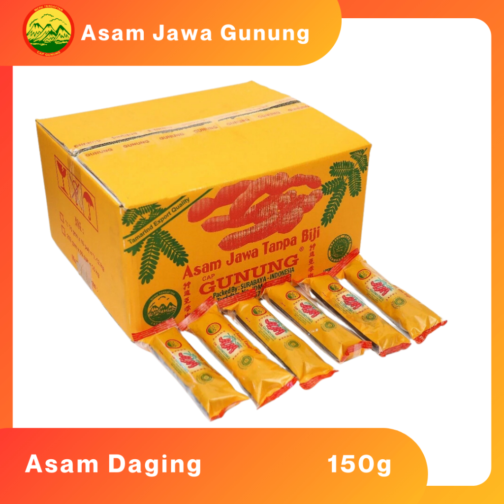 

ASAM JAWA ASAM TANPA BIJI ASAM DAGING 150GR KEMASAN BARU 1 DUS