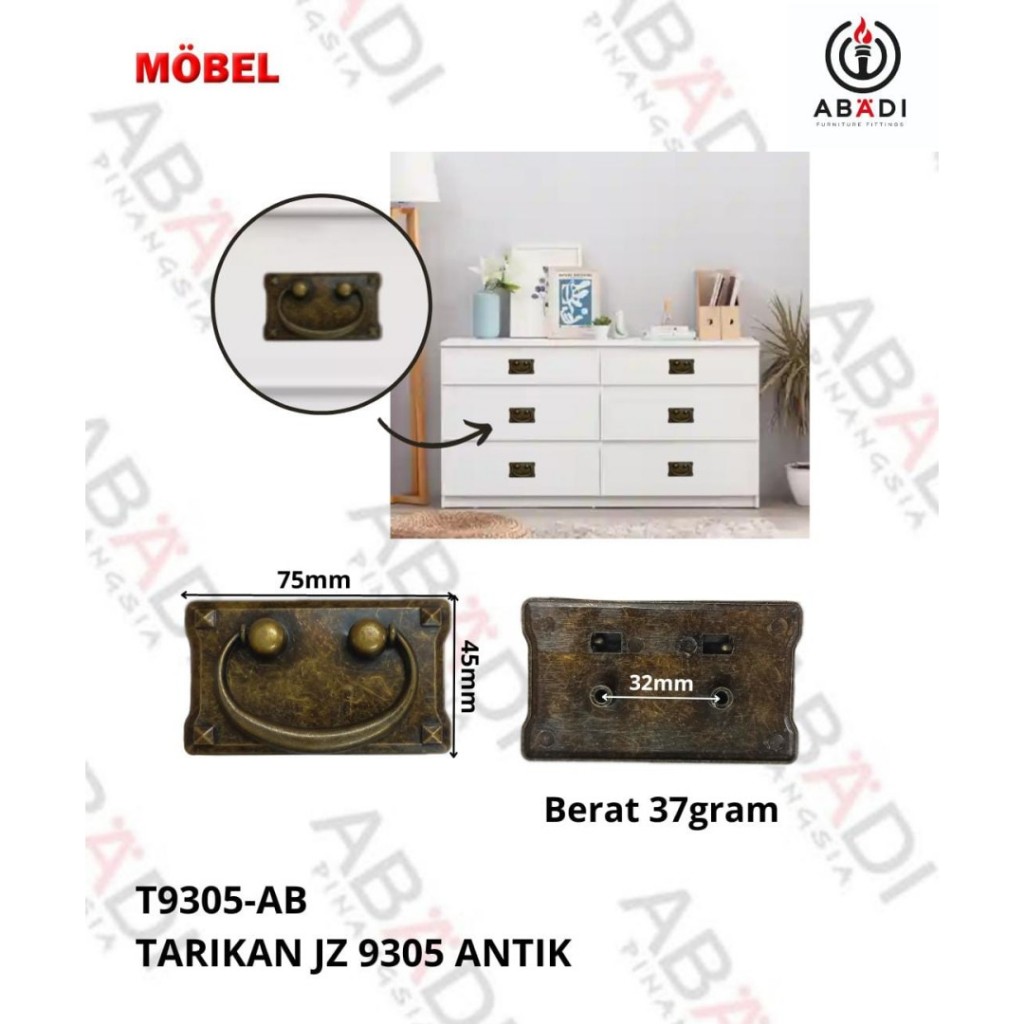 Tarikan Pintu Lemari Handle Minimalis Gagang Tarikan 9305 ANTIK