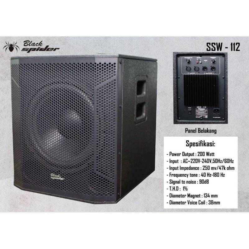 subwoofer black spider 12inch SSW-112