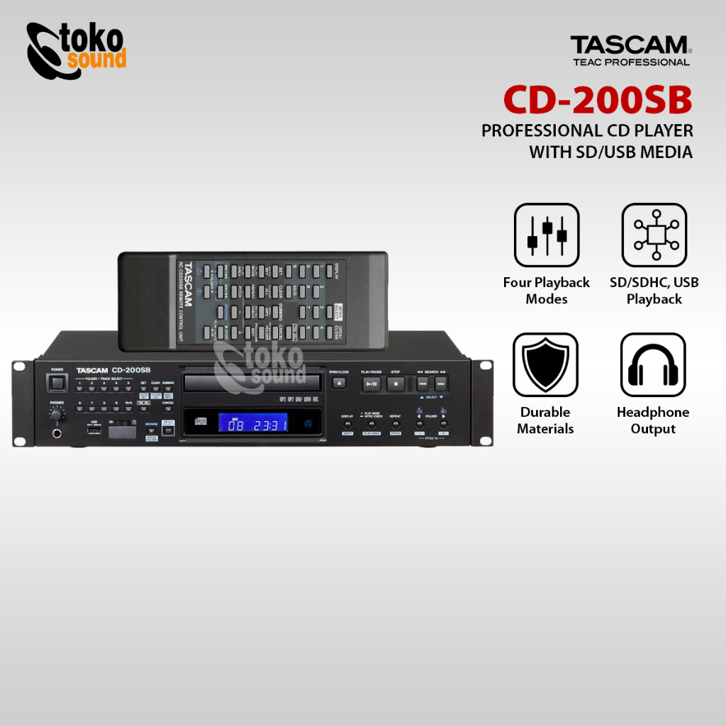 Tascam CD-200SB Professional CD Player with USB / SD Card