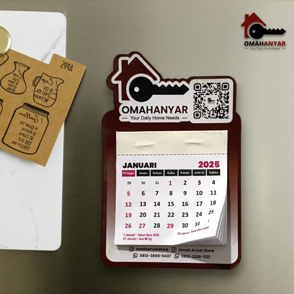 

Kalender Tempel Magnet Mini Kulkas 2025 Merchendise Omah Anyar Store