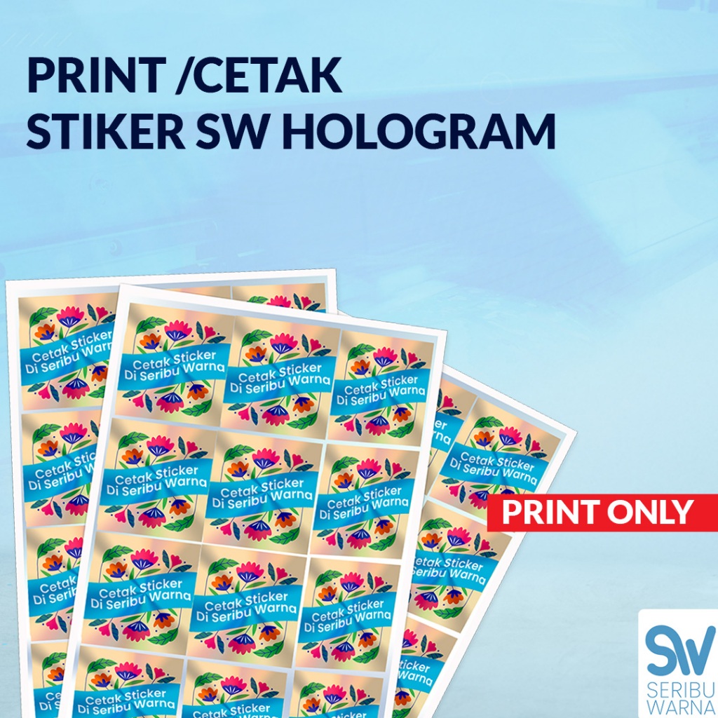 

Print Cetak Stiker A3 SW Hologram // Print Only // DieCut // KissCut