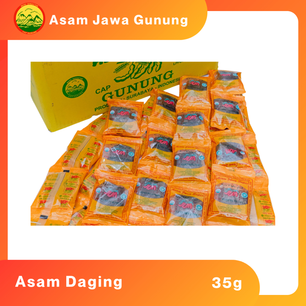 

ASAM JAWA ASAM TANPA BIJI ASAM DAGING CAP GUNUNG 30GR 1 PACK ISI 12PCS KEMASAN RENTENG KEMASAN BARU