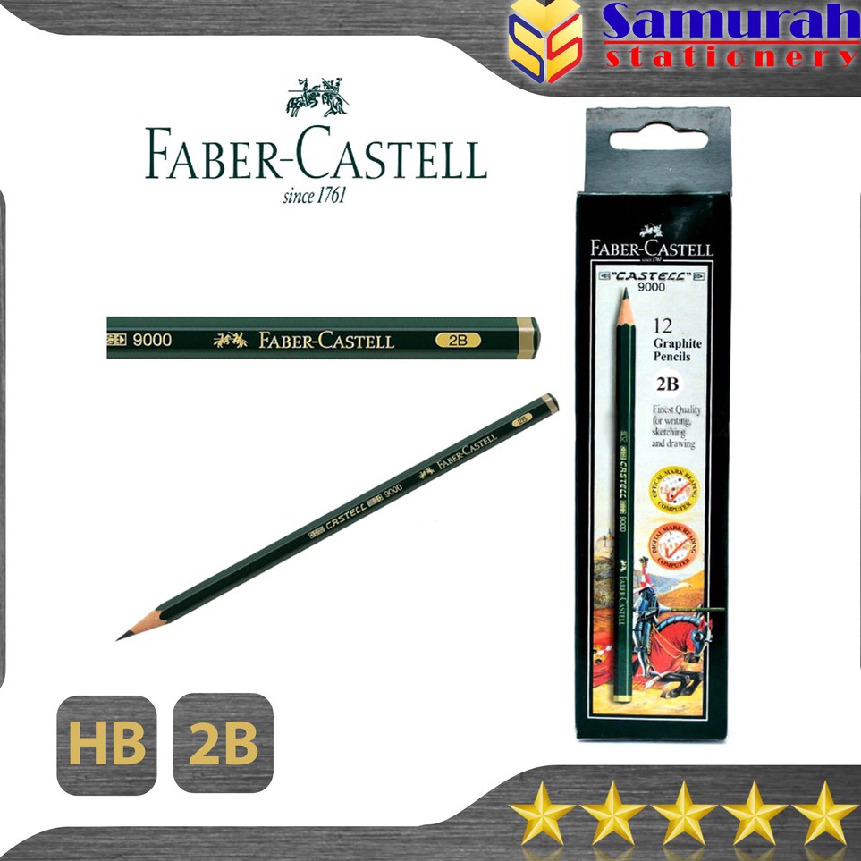 

KODE Q78N Pensil Kayu Ujian FaberCastell 2B HB Asli Graphite Pencils Faber Castell Original 9