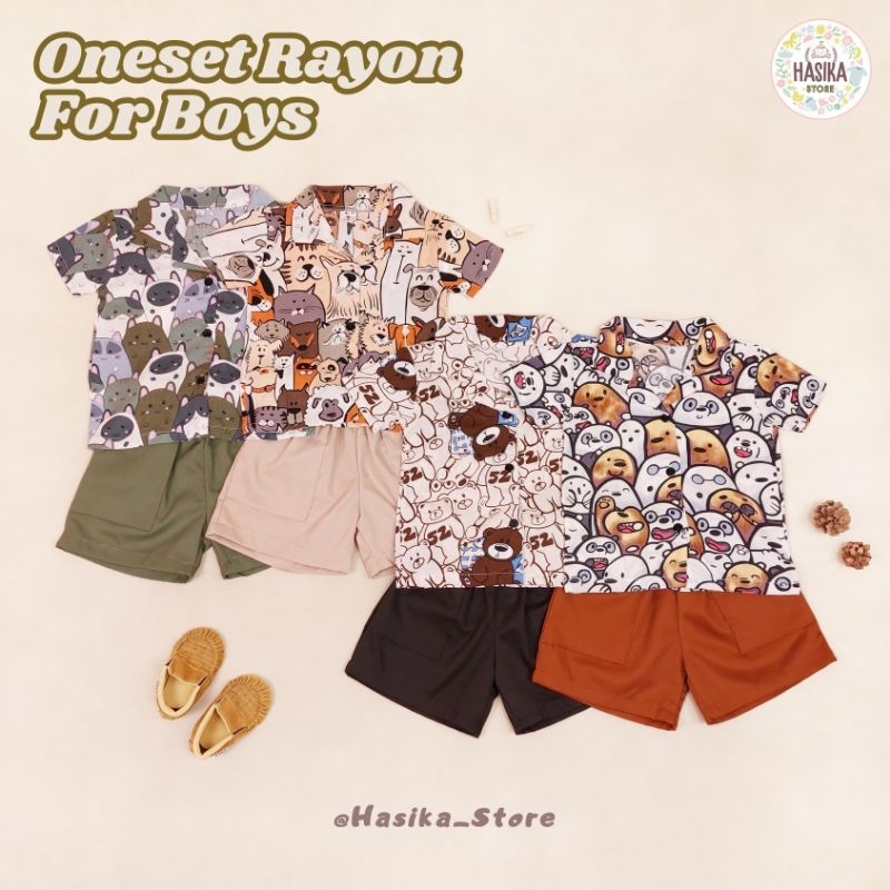 Oneset Rayon Anak / setelan anak cowok / setelan rayon anak / oneset rayon anak