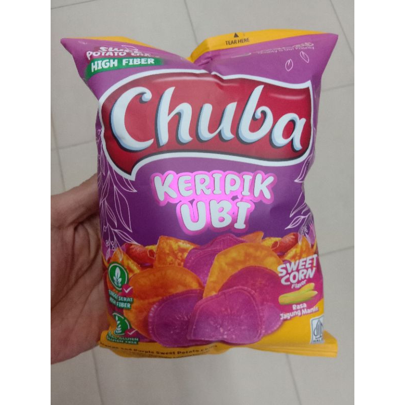 

Chuba keripik ubi 45g spicy garlic dan sweet corn