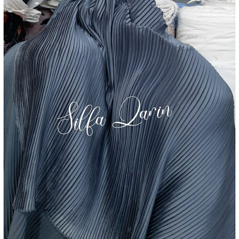 Kain Bahan Satin Plisket Premium / Bahan Kain Plisket (Harga Per 0.5 Meter)