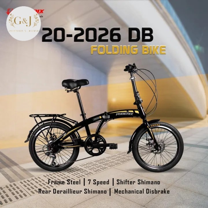 Phoenix 20 - 2026 VB Hitam Kuning Sepeda lipat folding 20 inch second sangat mulus
