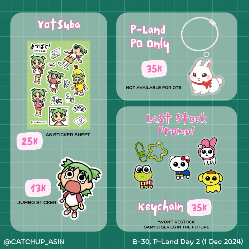 

Sticker Sheet Yotsuba A6 Meme glitter sticker set boti bogel uti