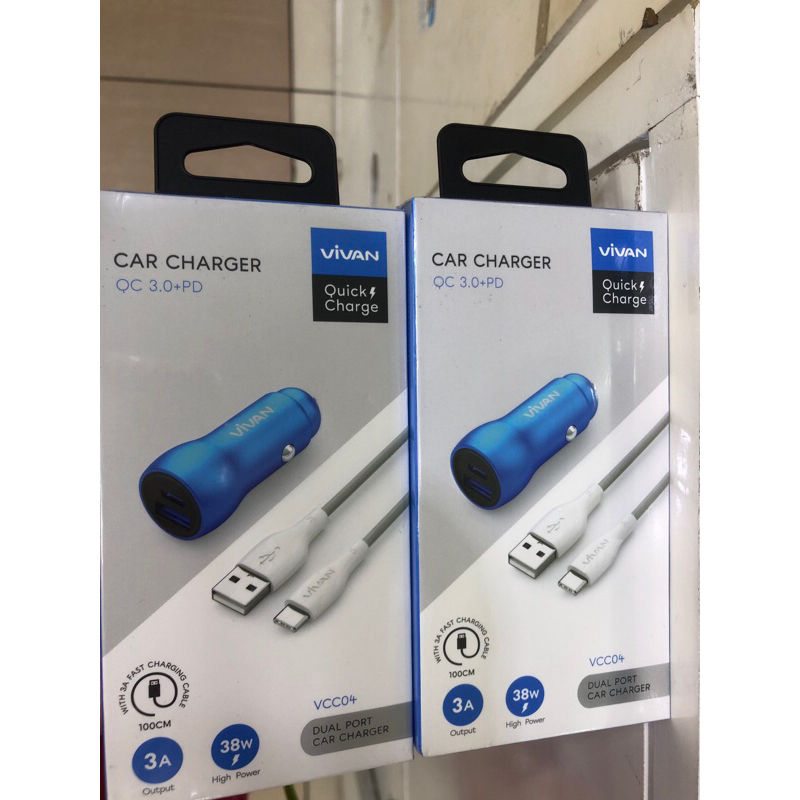 charger mobil Vivan Car Charger QC 3.0+PD