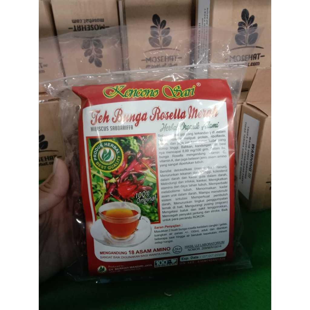 

TEH BUNGA ROSELLA MERAH KERING TEH HERBAL ORGANIK ALAMI 100 GRAM