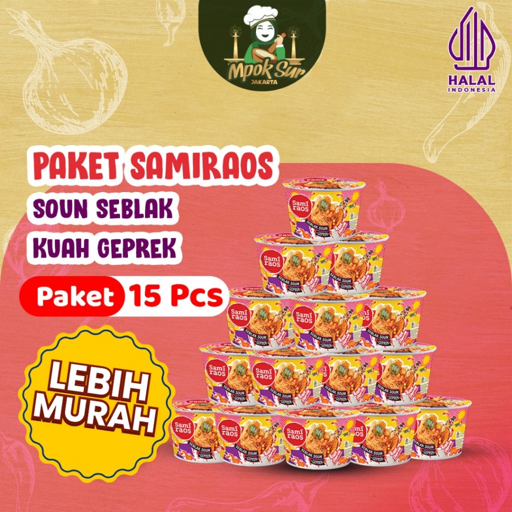 

Paket Bundling Reseller Sami Raos Soun Seblak Geprek Cup Samiraos Isi 15pcs