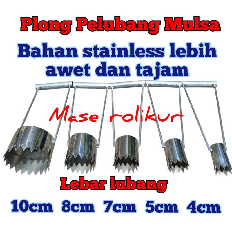 Plong Mulsa Alat Pelubang plastik mulsa lebar Lubang Bervariasi