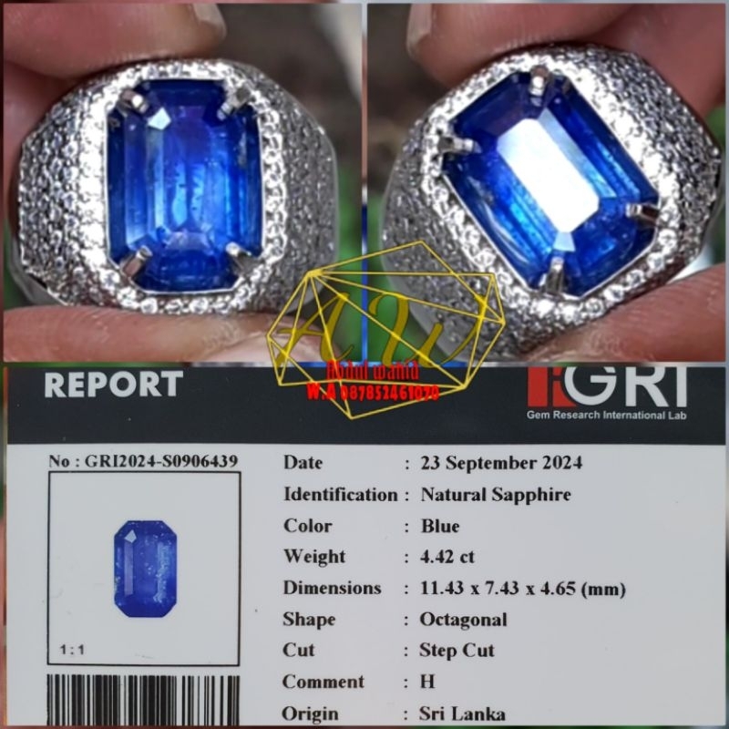 NATURAL BLUE SAPPHIRE SRILANKA 4.22CARAT-RUBY-OPAL-SPINEL-CATS EYE CHRYSOBERYL-EMERALD