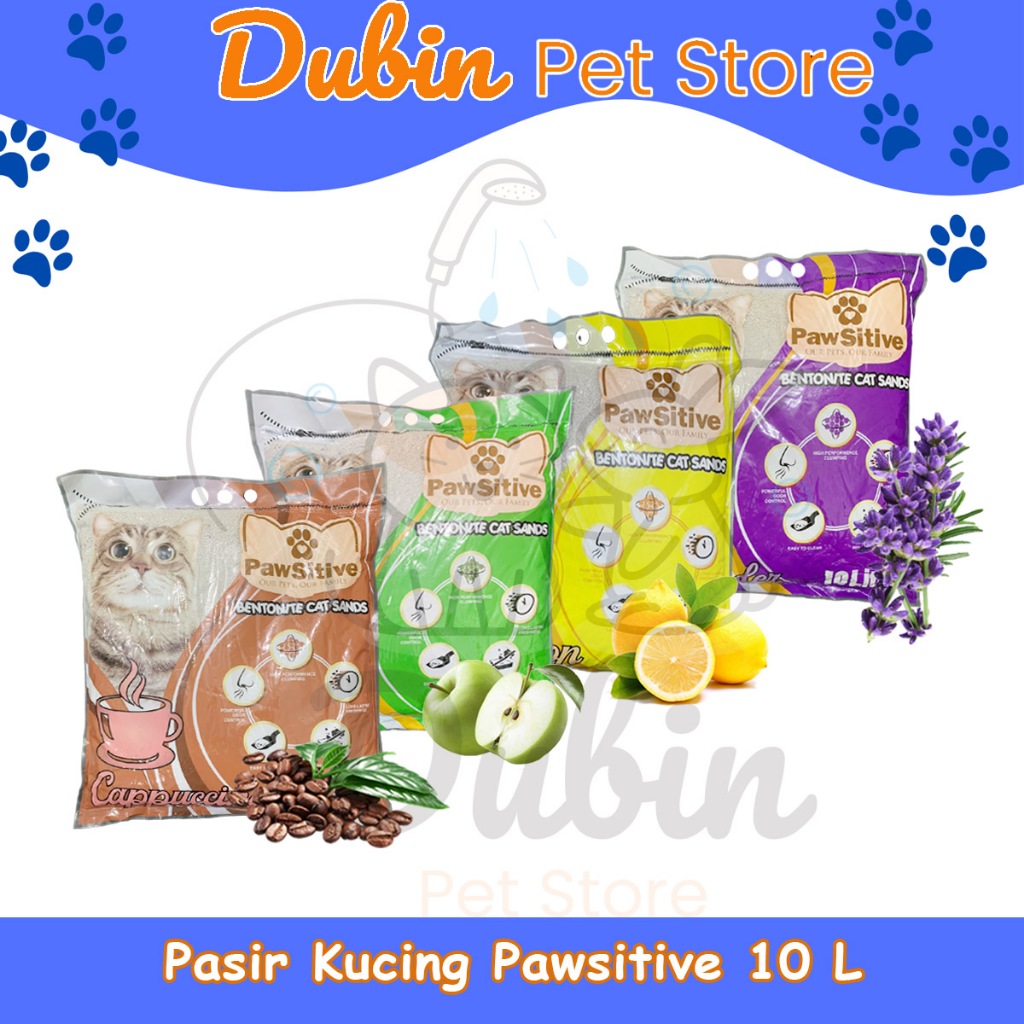 CARGO-Pasir Pawsitive 10 ltr - Pasir kucing pawsitive 10 liter - pasir kucing gumpal wangi 10Liter -