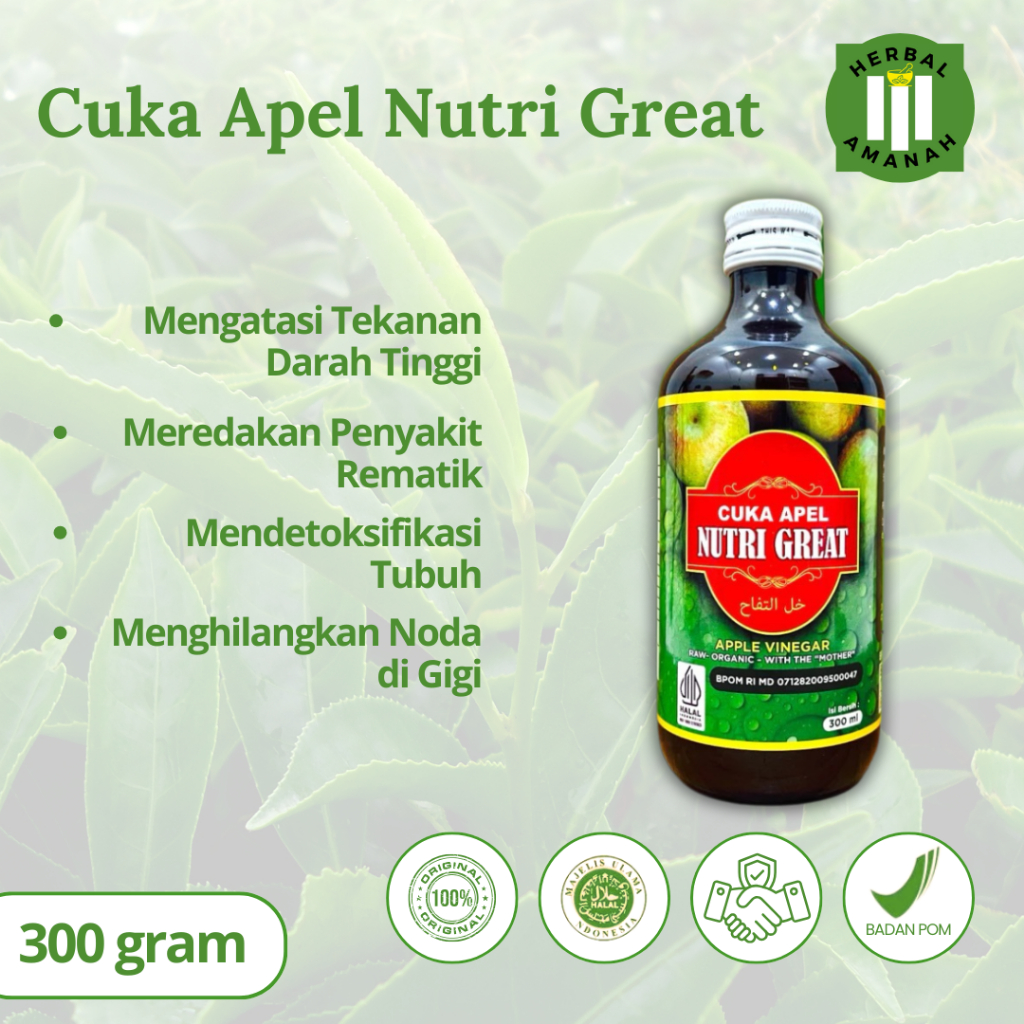 

CUKA APEL NUTRI GREAT Cuka Buah Asli Tanpa Pengawet Multi Khasiat & Manfaat