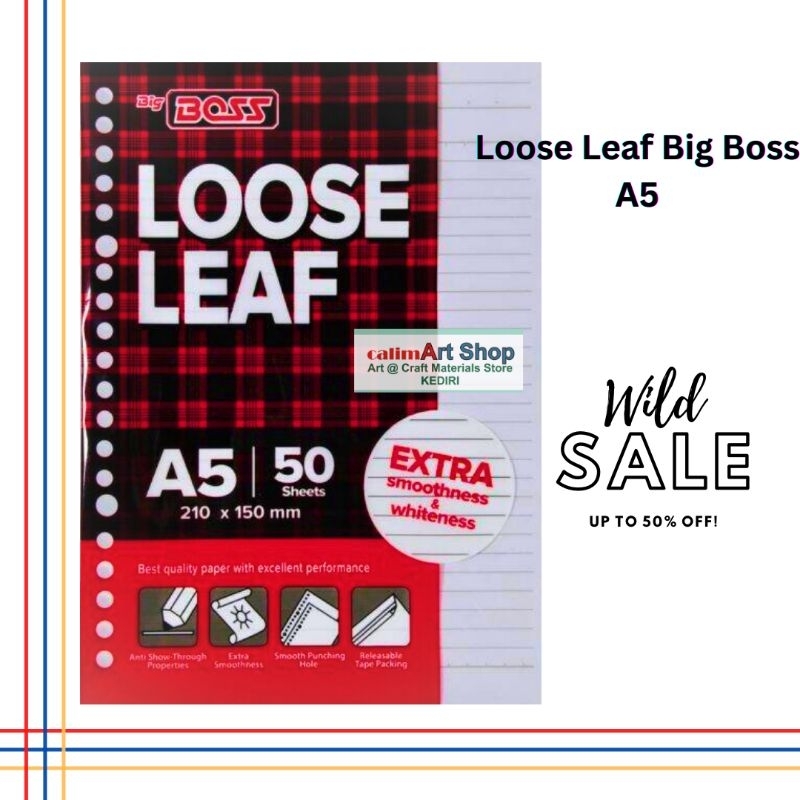 

*HARGA TERMURAH!!!* Loose Leaf Big Boss A5 & B5 Polos Isi 50 lembar