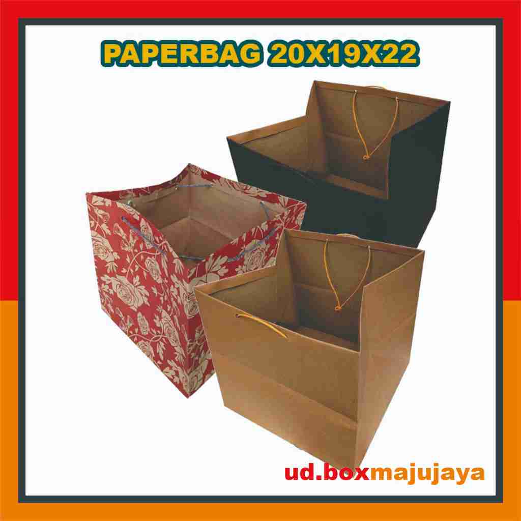 

(PAKET 12PCS) Paperbag 20x19x22 Cm / Tas Kertas Polos / Tas Souvenir
