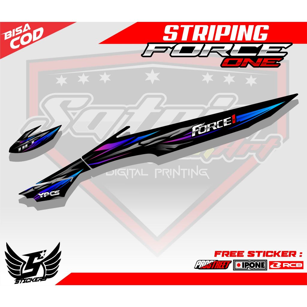 STRIPING VARIASI FORCE 1 / STICKER LIST VARIASI MOTOR YAMAHA FORCE ONE
