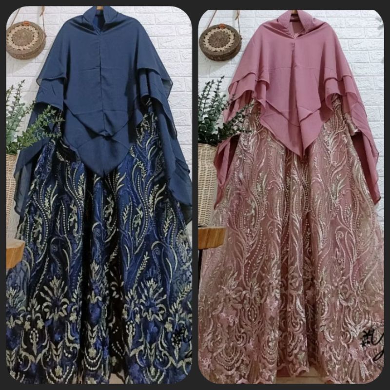 GAMIS MUSLIM SYARI || GAMIS PESTA|| GAMIS MEWAH BRUKAT