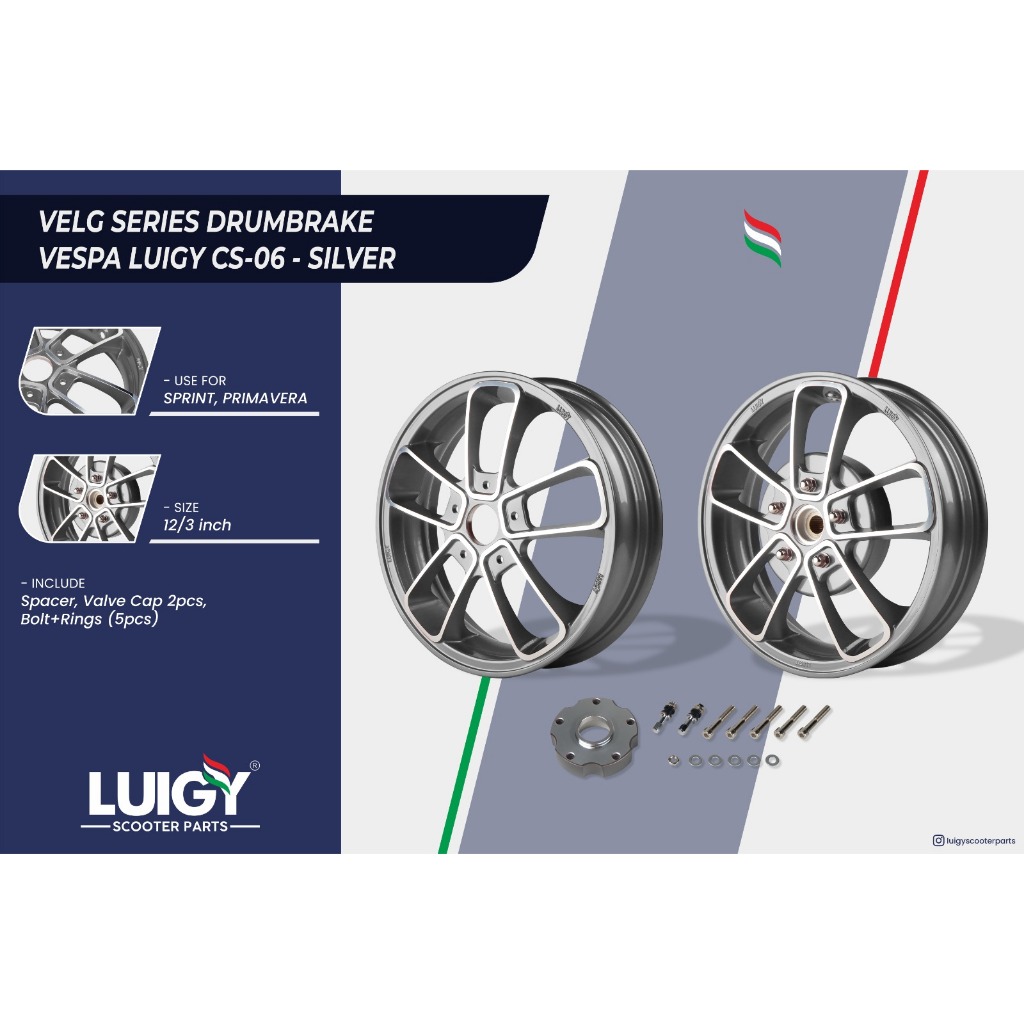 Velg Vespa Drumbrake Matic Sprint Primavera Drumbrake CS 06 Luigy