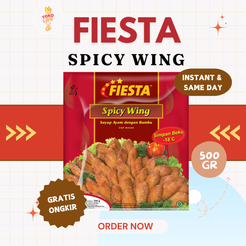 

FIESTA SPICY WING 500GR | SAYAP AYAM PEDAS FIESTA