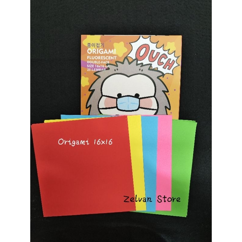 

Origami Fluorescent Double-Face Size 16x16cm 5 warna