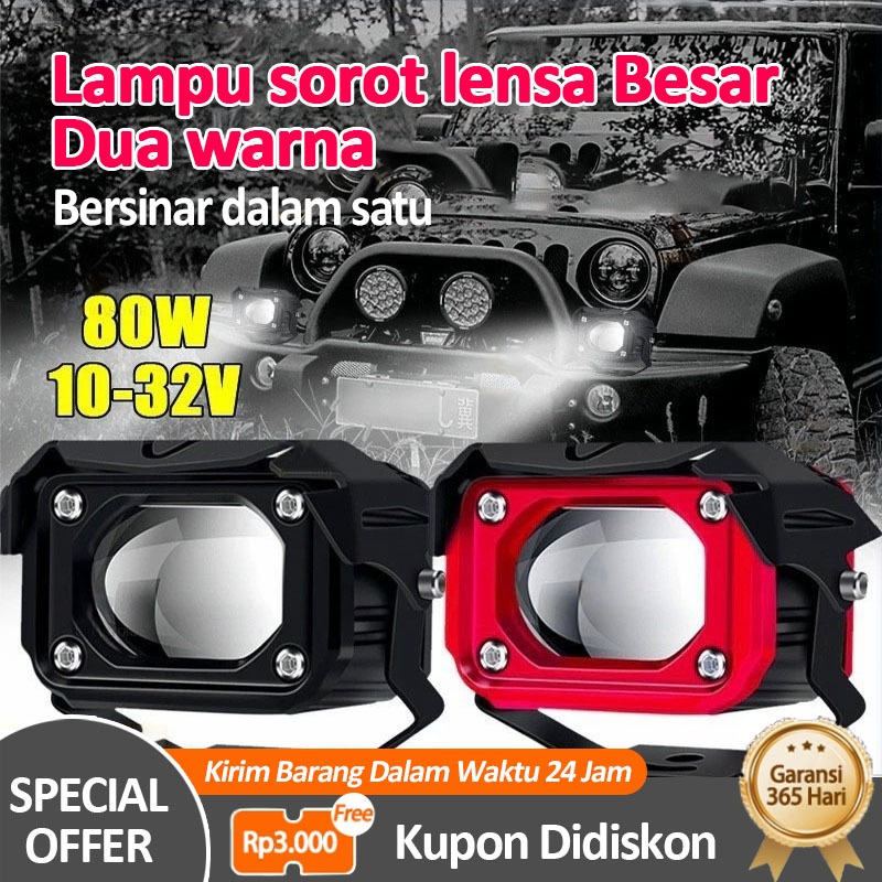 Lampu Tembak Led Motor Super Terang Putih Kuning 40 Watt Lampu Depan Motor Lampu Tembak Sorot