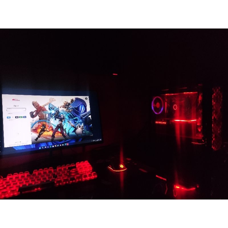 PC RTX 3060 TI, CORE I5 9400F, SSD 1,25 TB, HDD 1TB, RAM 16GB Beserta Monitor Armageddon 24inch Curv
