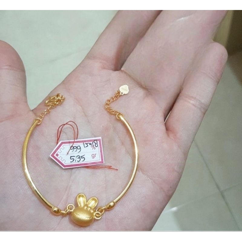 Gelang bangle emas 24k kelinci