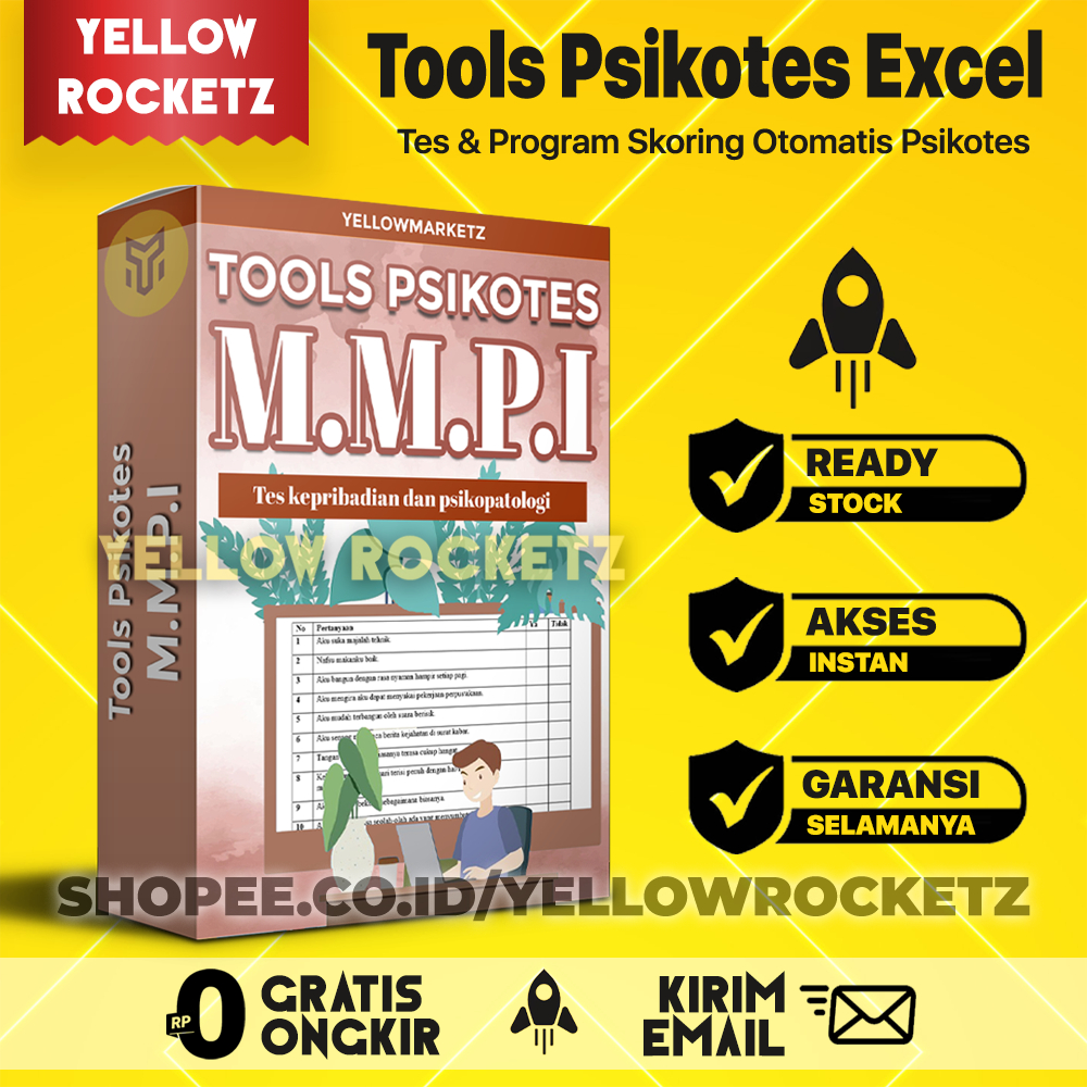 TOOLS PSIKOTES MMPI - Alat Tes Psikologi Kepribadian dan Psikopatologi M.M.P.I - Tools Skoring Excel