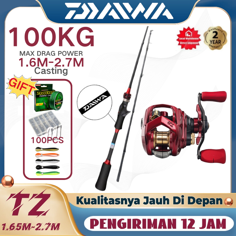 DAIWA BC Reel 1 Set, Reel BC Gulungan Pancing, Joran Pancing Casting, Reel Pancing Baru