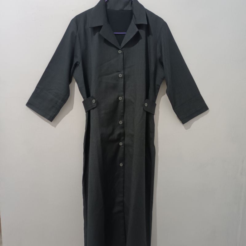 COD preloved BLAZER / LONG COAT wanita DARK GREY