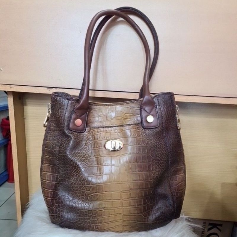 NINE WEST Crocodile Motif Tas Shoulder