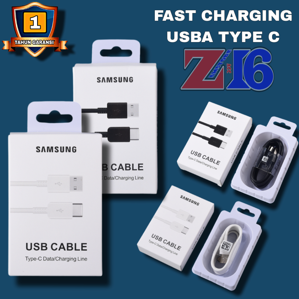 [ ASLI ] ORIGINAL Kabel Data Charger Samsung Galaxy M12 USB Type / Tipe C / tepsi Fast Charging