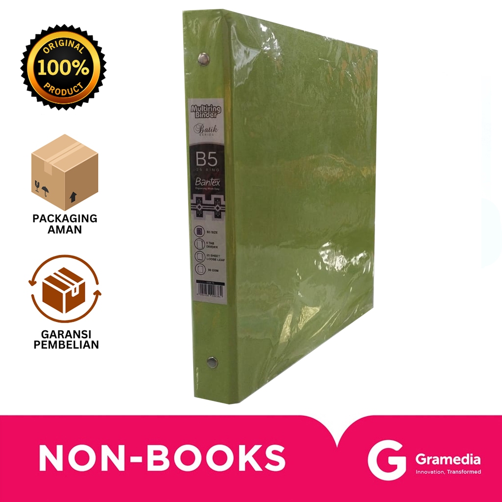 

Gramedia Bali - BANTEX B5 PP MULTI-RING BINDER 26 HOLE 1336 72 CRD