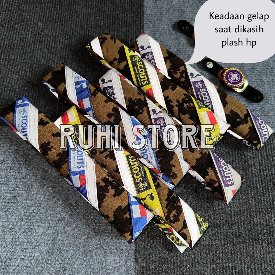 Scarf loreng pramuka list scout wofn