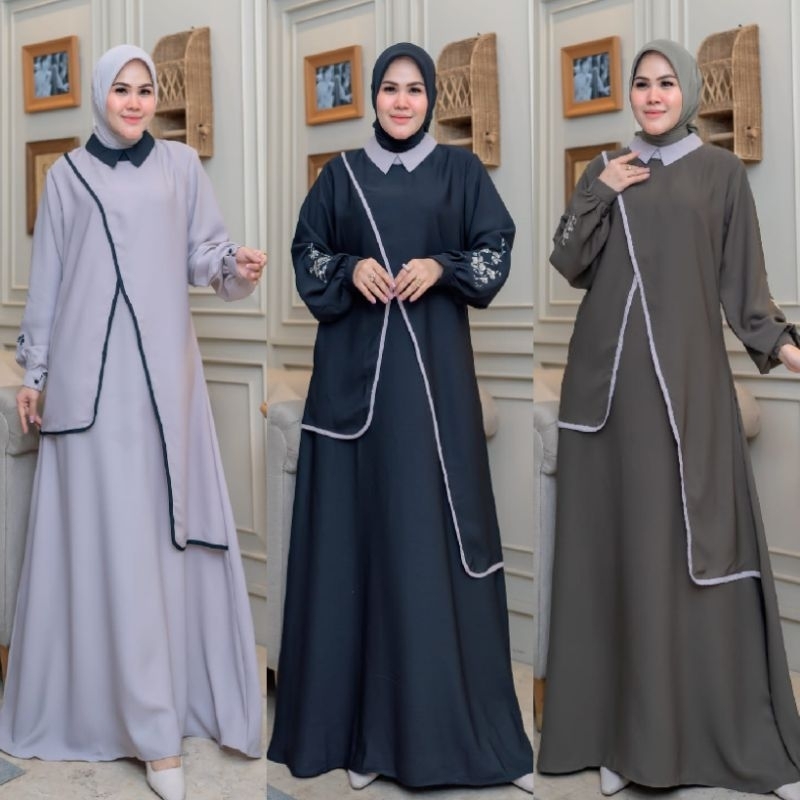 Aluna Dress By Raina Fashion / Gamis Modis Trendy