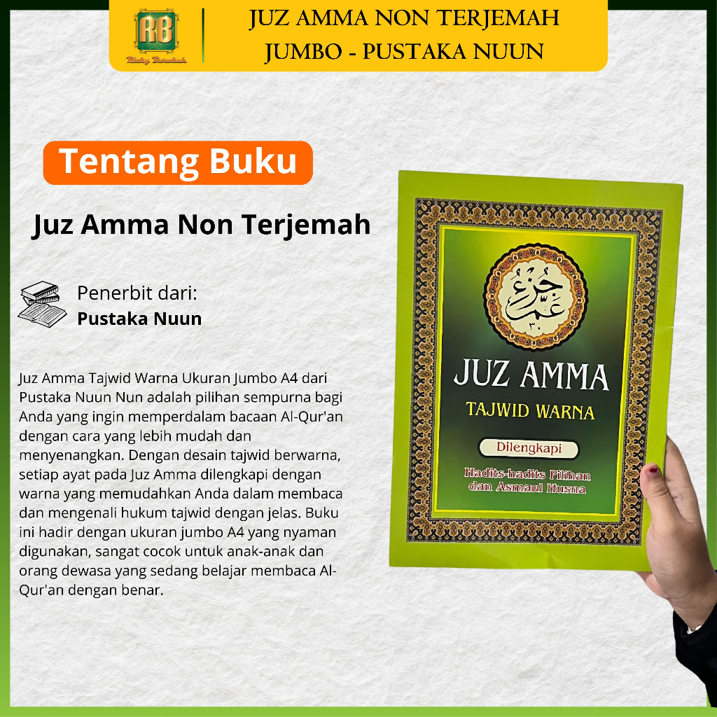 Juz Amma A4 Tajwid Warna Besar Super Jumbo Juzz Zuz Ama For Kids Non TerjemahnDilengkapi Hadits hadi