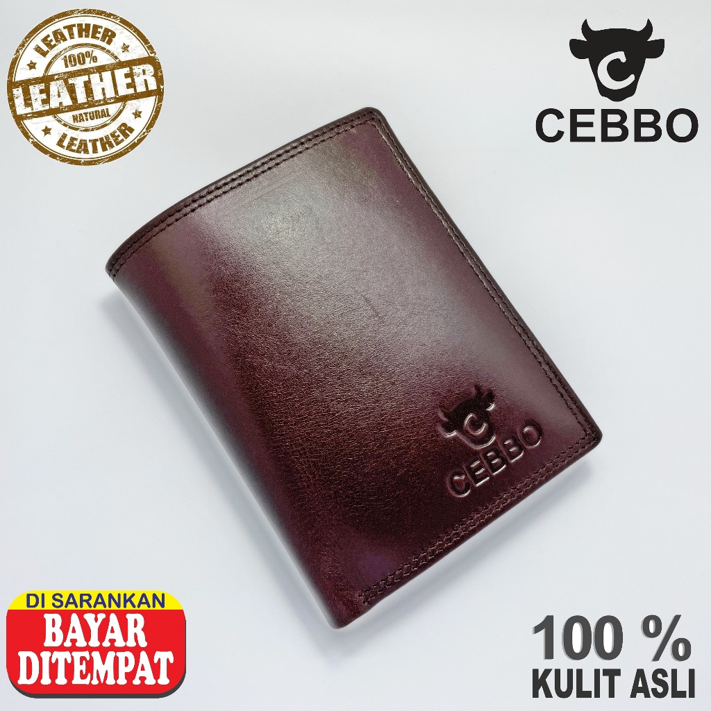 hot sale cebbo dompet kulit asli dompet pria model lipat 3 dompet model berdiri