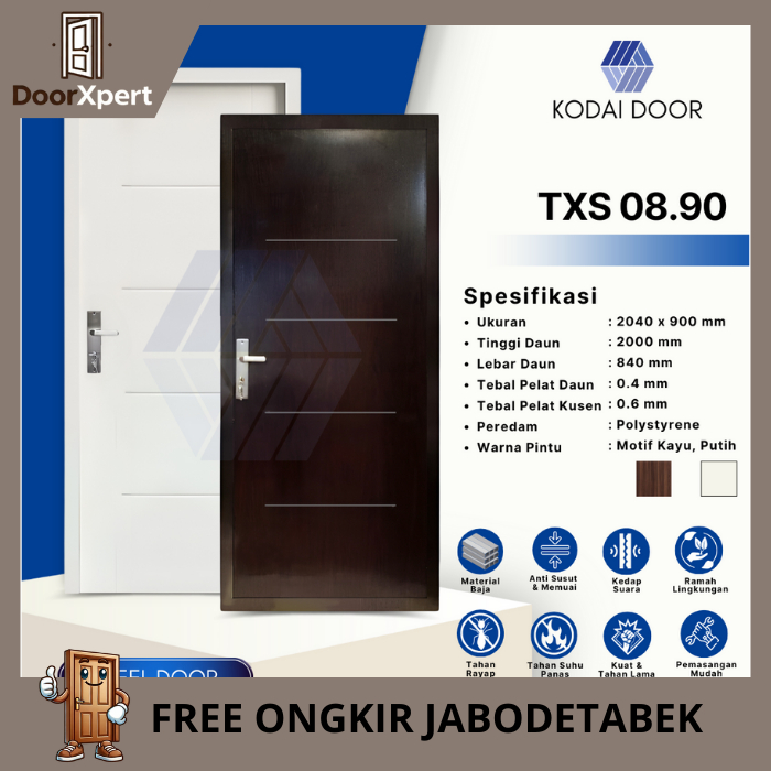 Pintu Rumah | Pintu Kamar Baja KODAI TX08.90 - 90x206