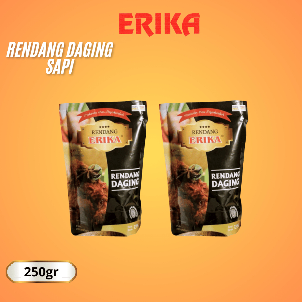

ERIKA - 2 Pcs Rendang Daging Sapi 200gr Khas Minang