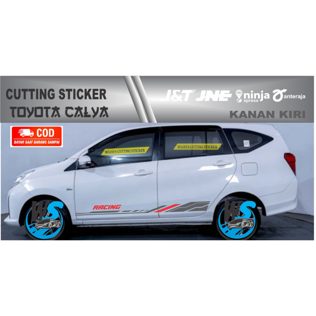 Stiker cutting variasi body mobil Toyota Calya terbaru