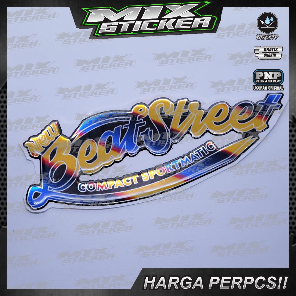 Emblem honda beat street / emblem timbul honda beat street / emblem titanium honda beat street 3D