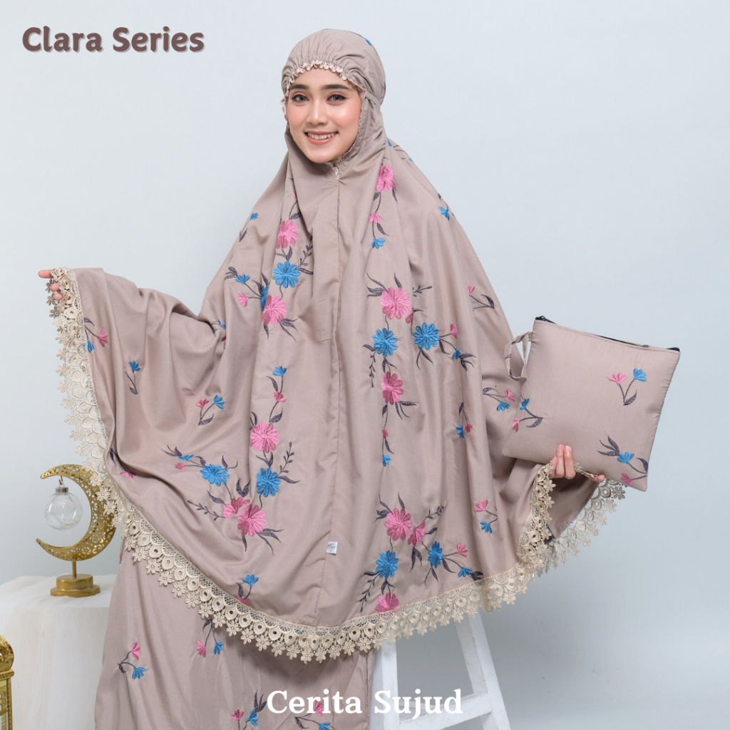 Cerita Sujud - Mukena Dewasa Katun Bordir Premium Renda Terbaru Clara Series