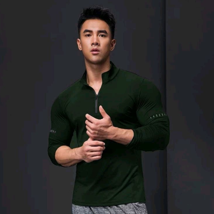 KAOS FASHION PRIA LENGAN PANJANG BAJU OLAHRAGA GYM PRIA CASUAL