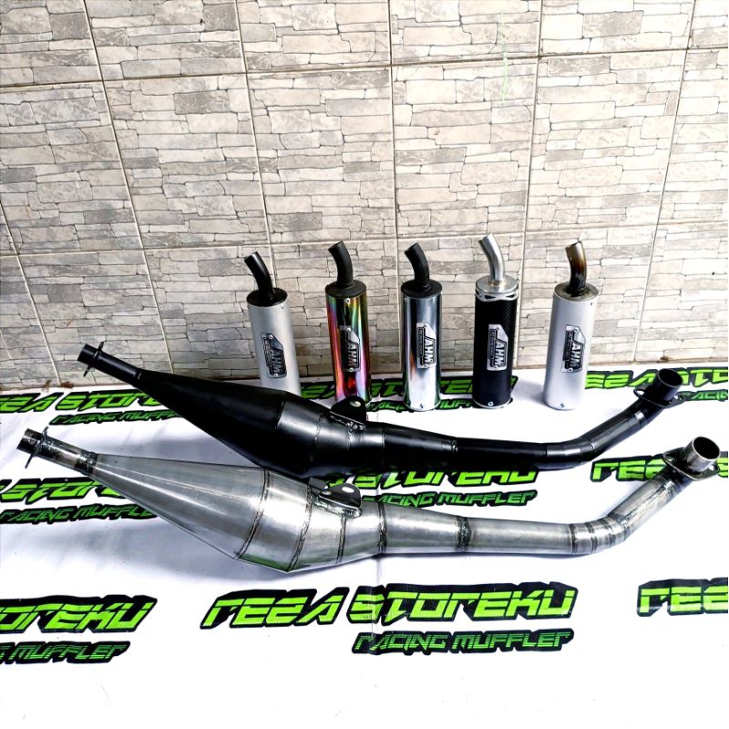 Knalpot FIZR pernis Bpass hitam crom pelangi carbon FIZ R 2tak racing garing kemrincing