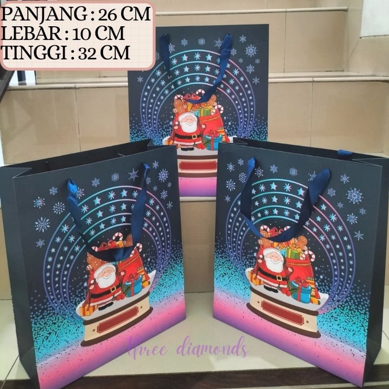 

Christmas Paperbag | Paper Bag Natal 26x32 cm | Kado Hadiah Goodiebag Natal